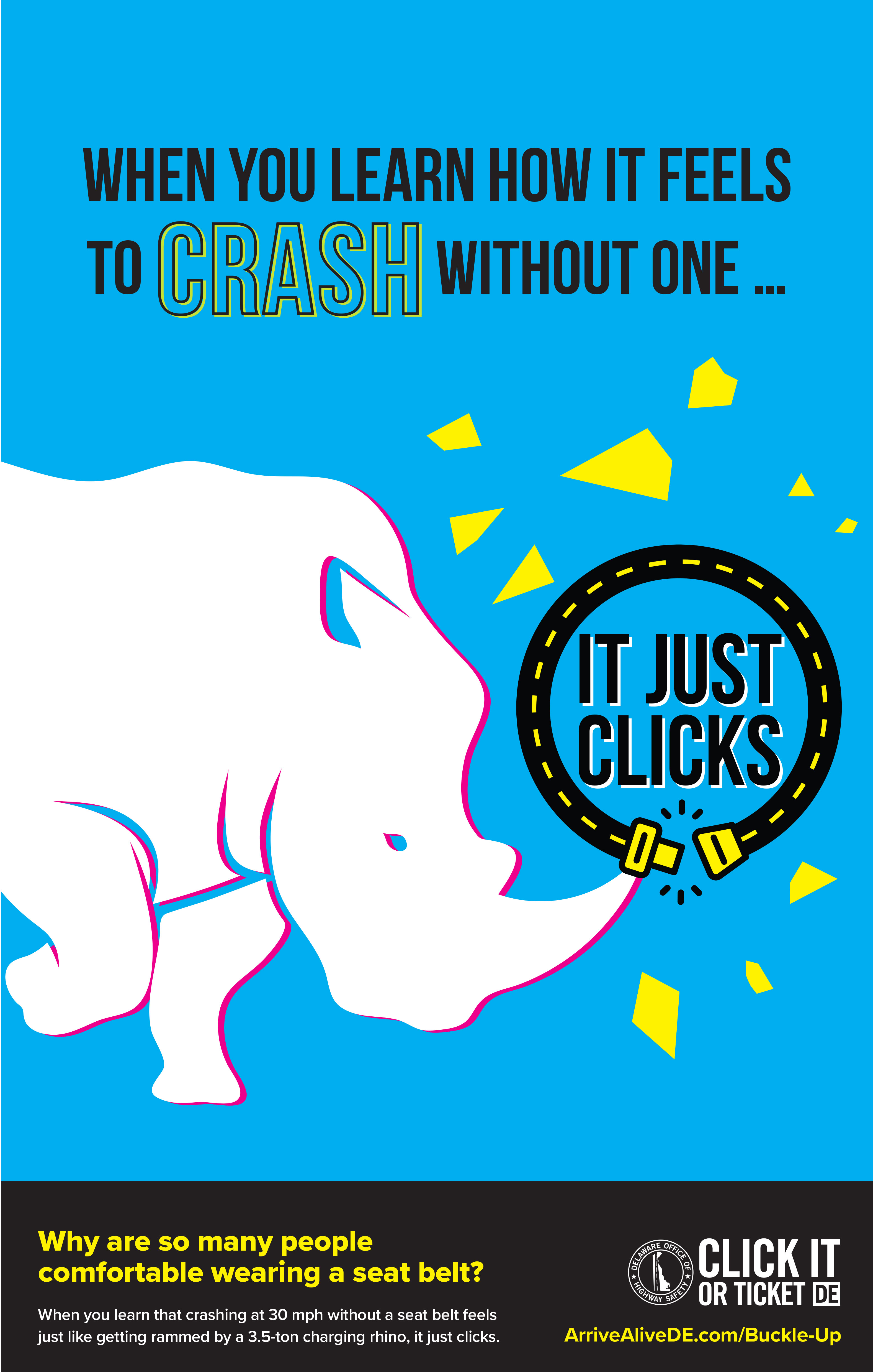 Click It or Ticket Rhino Poster